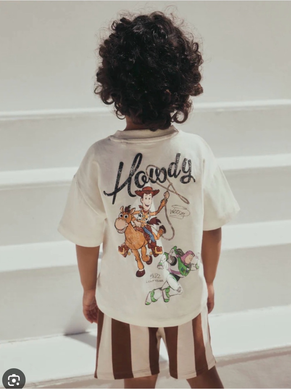 Kids' Cream 'Howdy' Woody & Buzz Graphic Tee
